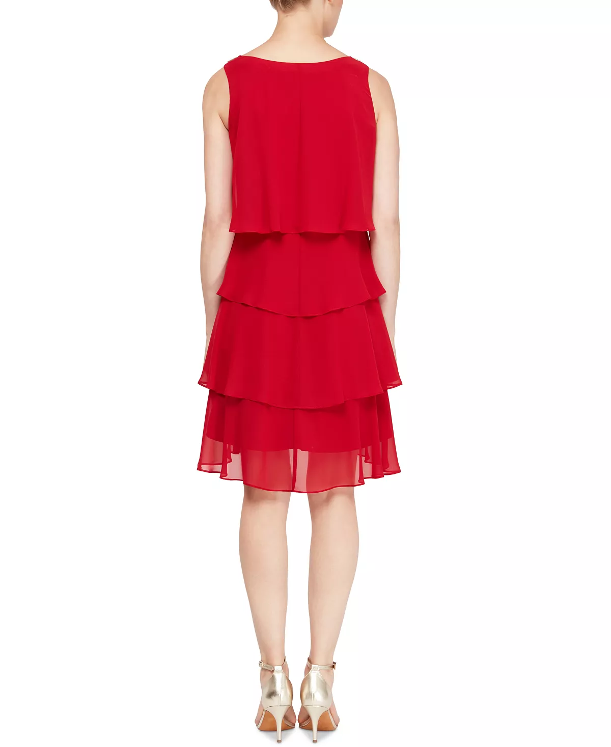 SL Fashions Tiered Chiffon Dress - Image 6