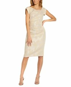 Adrianna Papell Metallic Jacquard Sheath Dress