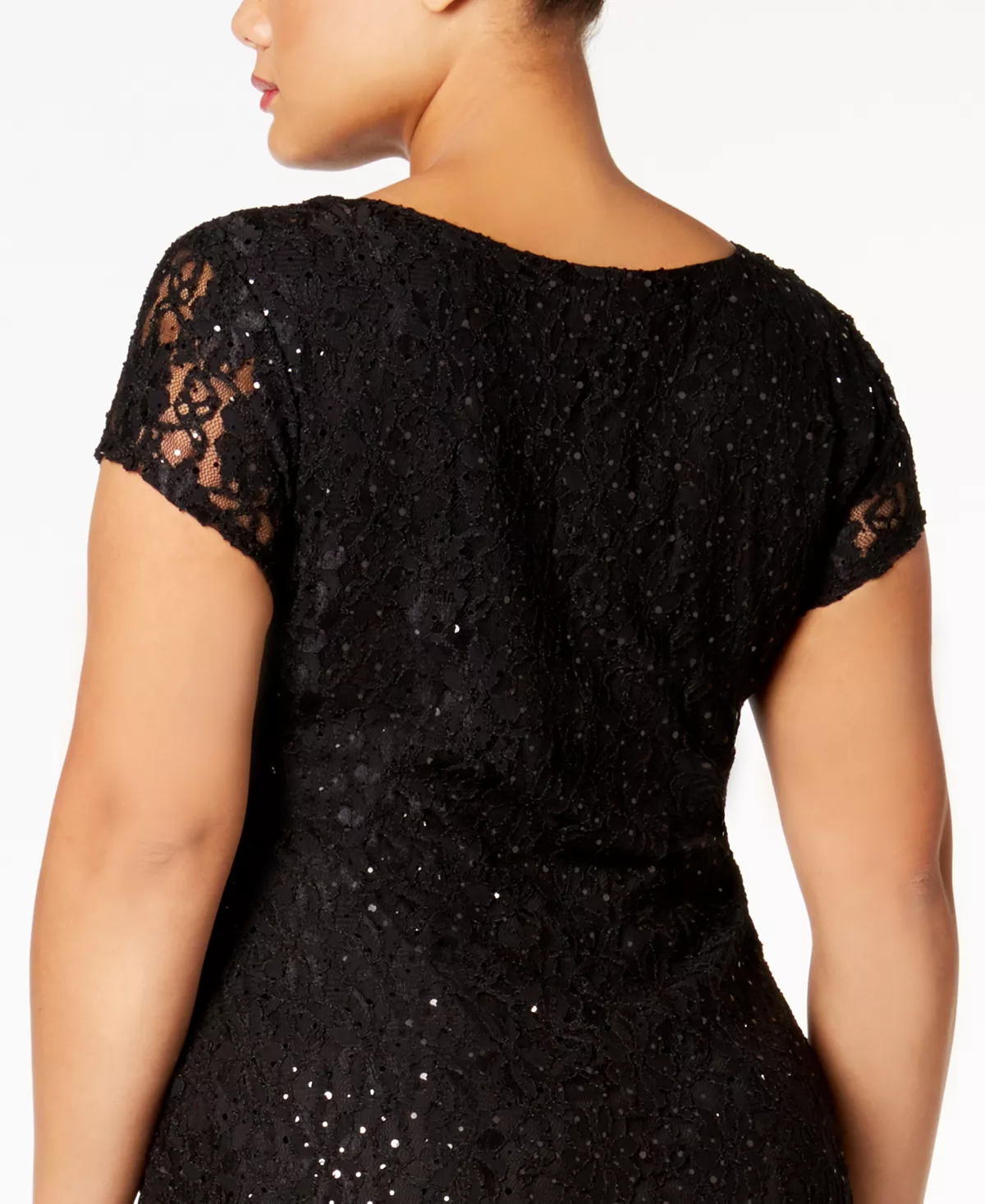 Connected Plus Size Sequined Lace Gown - Image 4