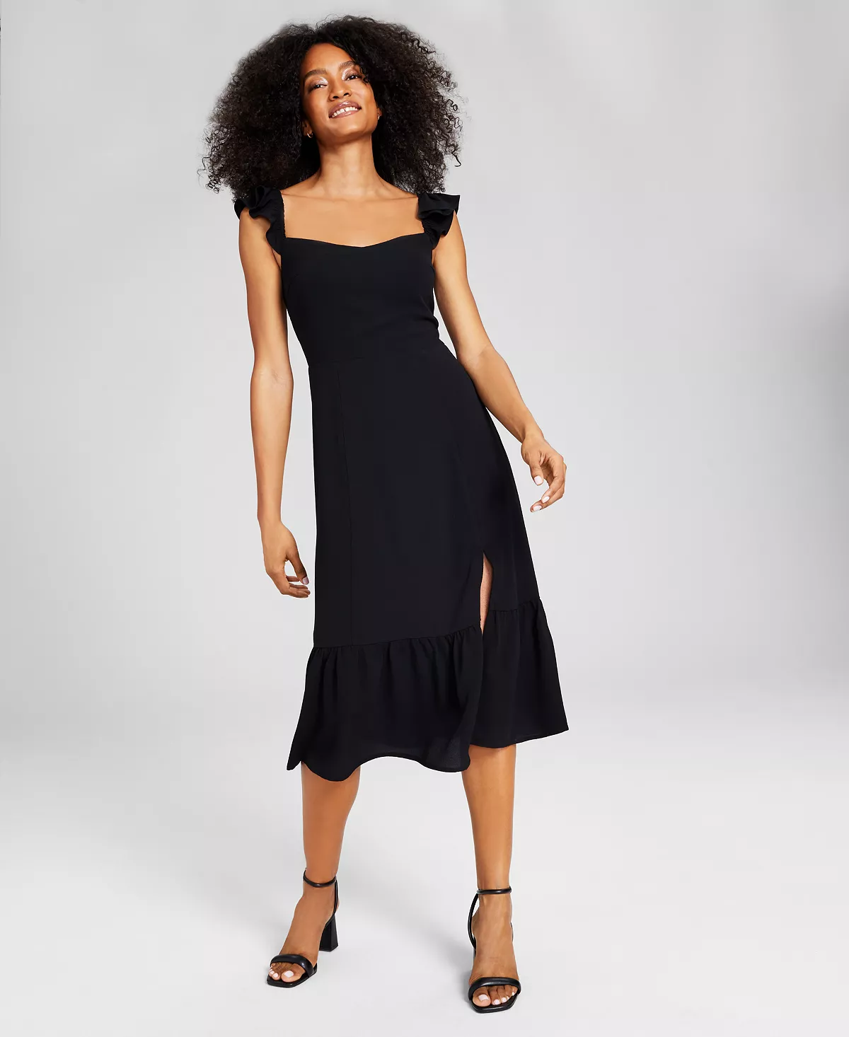 And Now This Women's Ruffled Side Front Slit Midi Dress - Image 2