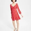 Bar III Women's Ditsy-Print Tie-Bust Dress, Created For Macy's
