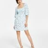 Bar III Printed Smocked Convertible Dress, Created For Macy's