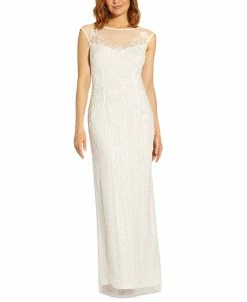 Adrianna Papell Women's Sequined Illusion Gown