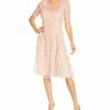 Adrianna Papell Women's Floral-Appliqué Beaded Cocktail Dress