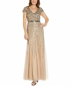 Adrianna Papell Embellished V-Neck Gown
