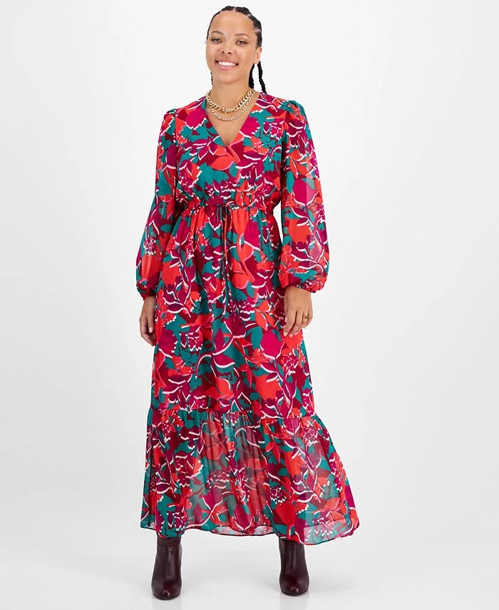 Bar III Women's Tie-Waist Ruffled-Hem Maxi Dress, Created For Macy's