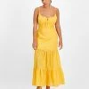 Bar III Women's Front-Cutout Tiered Tie-Neck Dress, Created For Macy's