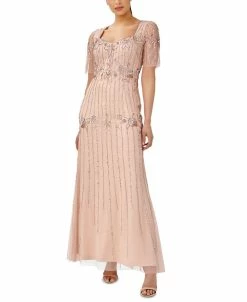 Papell Studio Women's Embellished Back-Cutout Gown