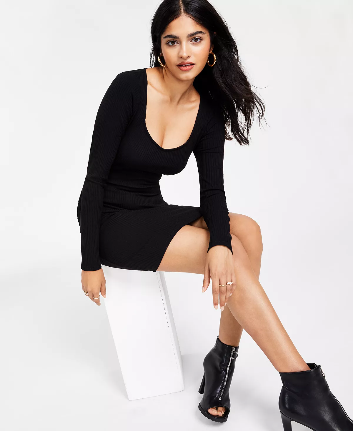 Bar III Women’s Ribbed Mini Dress, Created For Macy’s - Image 4