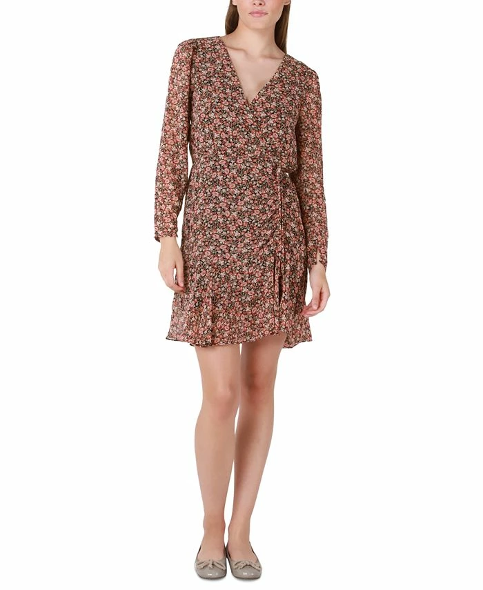 Black Tape Women's Floral-Print Wrap-Front Fit & Flare Dress