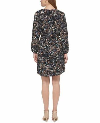 Vince Camuto Women's Printed Balloon-Sleeve Belted Dress - Image 2