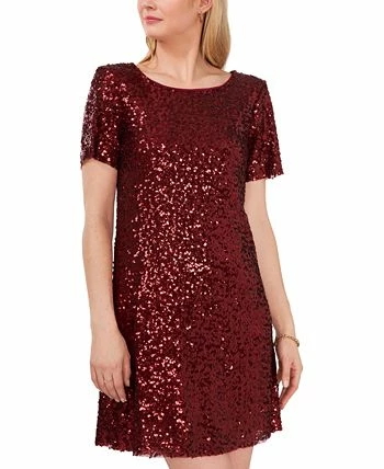 Vince Camuto Women's Sequined Round-Neck Short-Sleeve Dress - Image 3