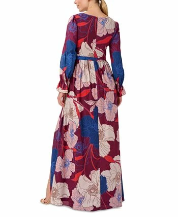 Adrianna Papell Women's Printed Tie-Waist Long-Sleeve Dress 2 Adrianna Papell Women's Printed Tie-Waist Long-Sleeve Dress - Image 2