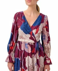 Adrianna Papell Women's Printed Tie-Waist Long-Sleeve Dress 7 Adrianna Papell Women's Printed Tie-Waist Long-Sleeve Dress -VINCE CAMUTO Shop 22630276 fpx