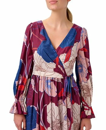 Adrianna Papell Women's Printed Tie-Waist Long-Sleeve Dress 3 Adrianna Papell Women's Printed Tie-Waist Long-Sleeve Dress - Image 3