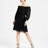 Bar III Women's Metallic Eyelash Off-The-Shoulder Dress, Created For Macy's