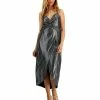 Bar III Women's Shimmering Metallic Faux-Wrap Style Dress, Created For Macy's