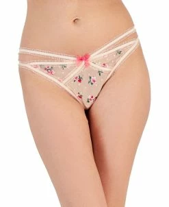 INC International Concepts Women's Embroidered Floral Thong Underwear, Created For Macy's