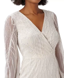 Adrianna Papell Women's Embellished Mesh-Overlay Dress 6 Adrianna Papell Women's Embellished Mesh-Overlay Dress -VINCE CAMUTO Shop 22801357 fpx