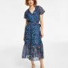 INC International Concepts Women's Flutter-Sleeve Midi Dress, Created For Macy's