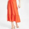 And Now This Women's A-Line Ruffled Tiered Midi Skirt