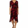 Connected Women's Floral-Print High-Low Dress