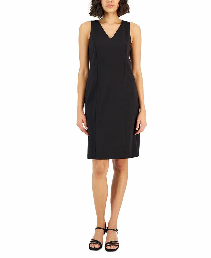 Anne Klein Women's Compression V-Neck Sheath Dress