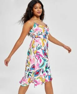Bar III Women's Sleeveless Midi Wrap Ruffle Dress, Created For Macy's 7 Bar III Women's Sleeveless Midi Wrap Ruffle Dress, Created For Macy's -VINCE CAMUTO Shop 22997772 fpx