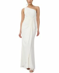 Adrianna Papell Women's One-Shoulder Draped-Detail Gown