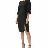 Adrianna Papell Women's Feather-Trim Sheath Dress