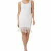 Adrianna Papell Women's Scoop-Neck Fringe-Trim Sheath Dress