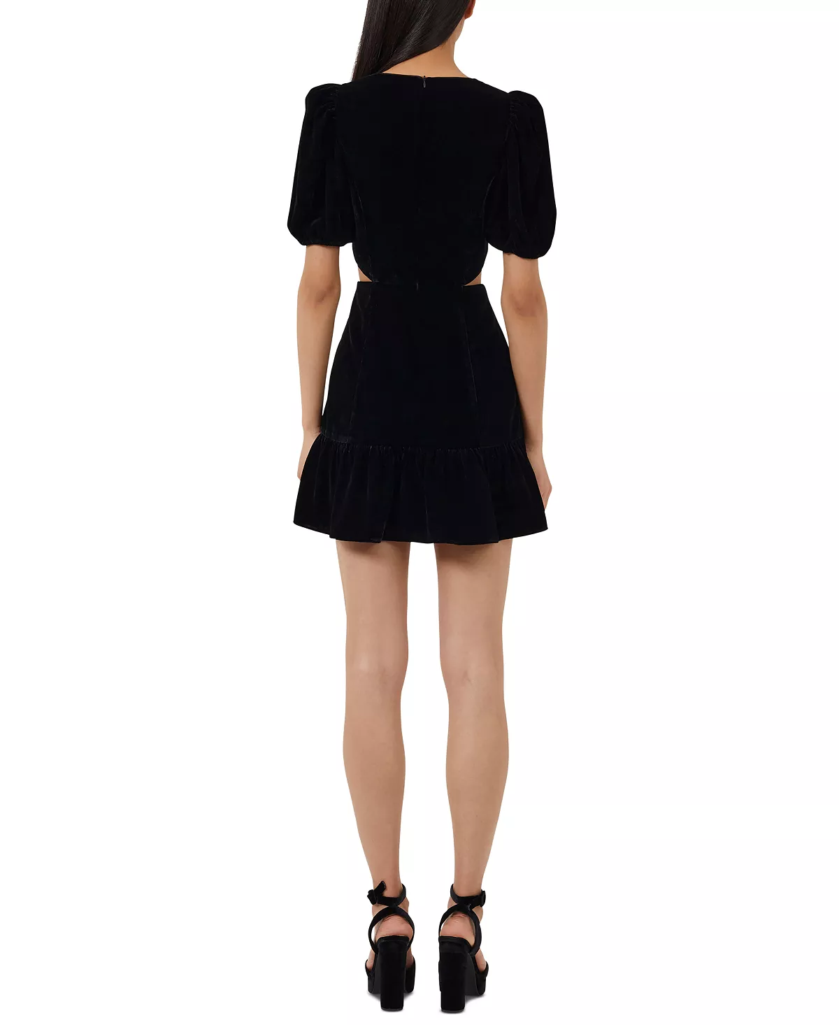 French Connection Women's Ilvana Anglaise Eyelet Cutout Velvet Fit & Flare Dress - Image 2