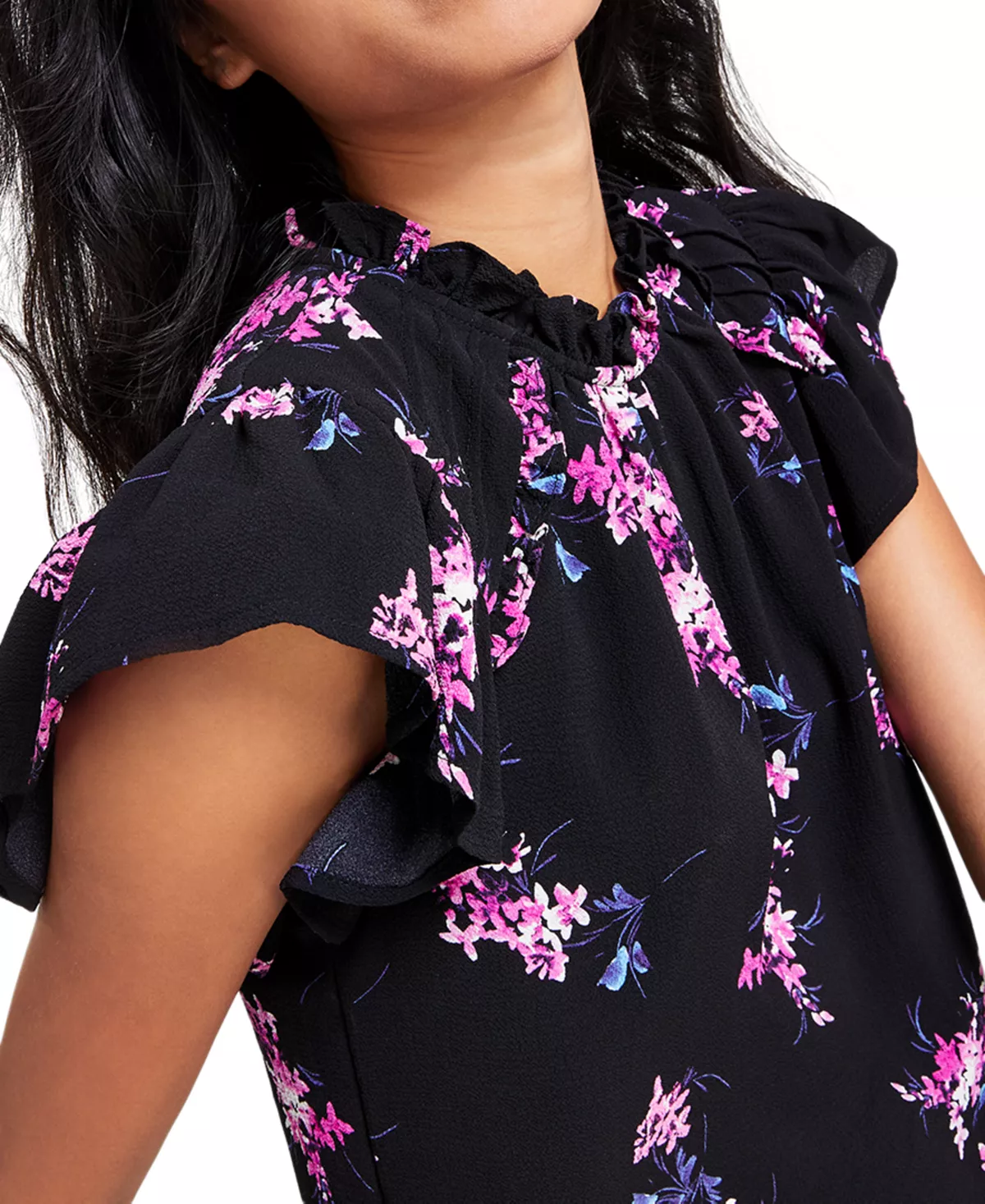 CeCe Floral-Print Ruffled Shift Dress - Image 4