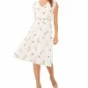 Vince Camuto Women's Printed V-Neck Ruffled-Sleeve Dress