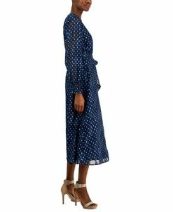 Anne Klein Women's Printed Tie-Waist Midi Dress 7 Anne Klein Women's Printed Tie-Waist Midi Dress -VINCE CAMUTO Shop 23220200 fpx