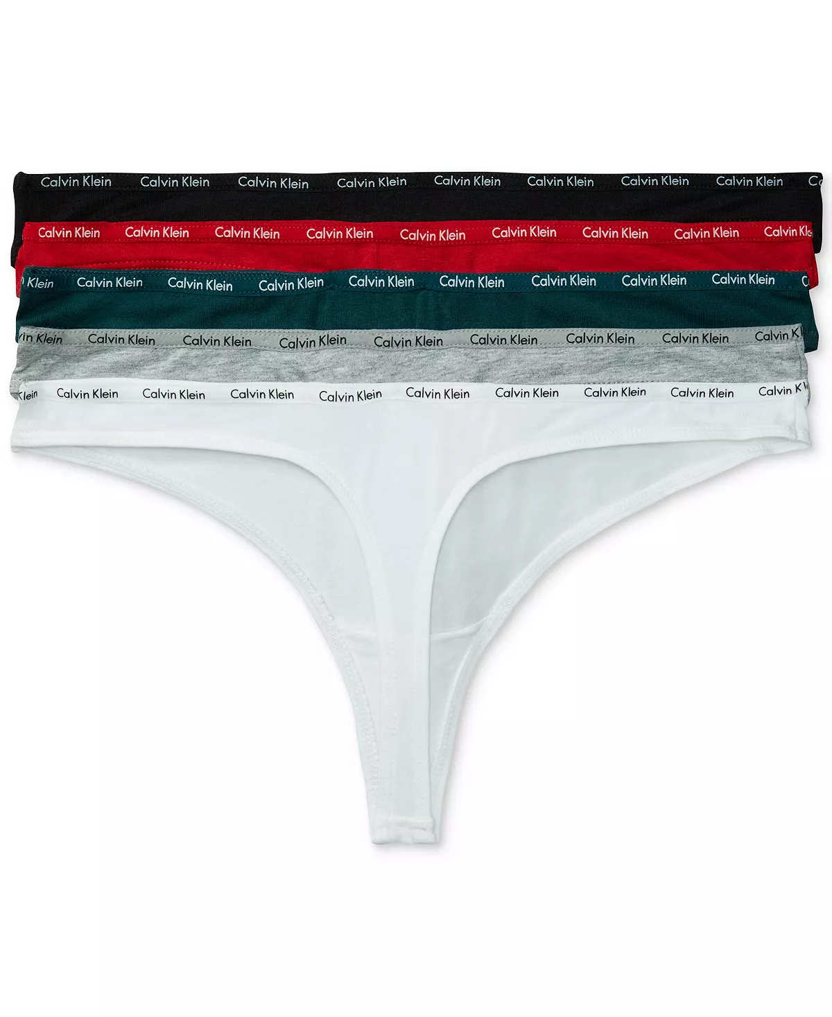 Calvin Klein Women's Signature Logo 5-Pk. Thong Underwear QD3712 - Image 5