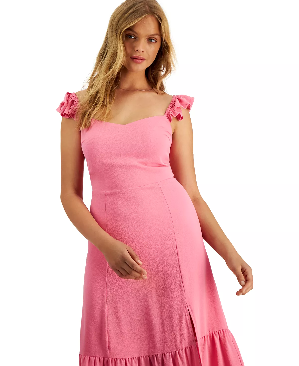 And Now This Women's Ruffled Side Front Slit Midi Dress - Image 5