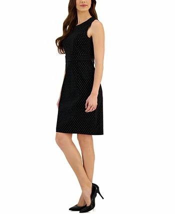 Kasper Crepe Dot Print Sheath Dress - Image 3