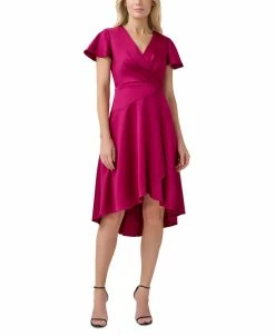 Adrianna Papell Women's Draped Flutter-Sleeve Dress