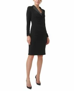 Adrianna Papell Women's Jersey Tuxedo Sheath Dress
