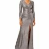 Adrianna Papell Women's Metallic Jersey Ruched Gown