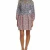 Vince Camuto Women's Mixed-Print Smocked-Waist Dress