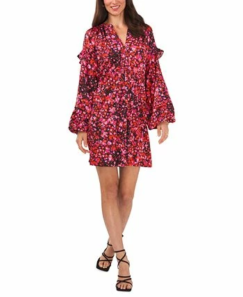 Vince Camuto Women's Pleated Ruffled Blouson-Sleeve Dress - Image 3