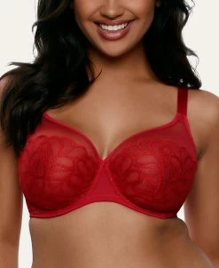 PARAMOUR Women's Lotus Embroidered Unlined Underwire Bra