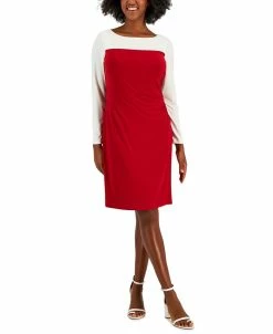 Kasper Ginger Colorblocked Midi Shift Dress