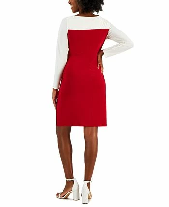 Kasper Ginger Colorblocked Midi Shift Dress - Image 2