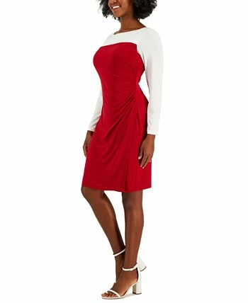 Kasper Ginger Colorblocked Midi Shift Dress - Image 3