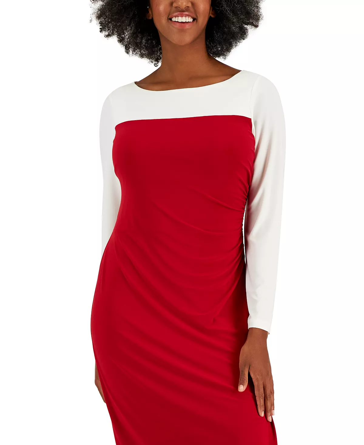 Kasper Ginger Colorblocked Midi Shift Dress - Image 4