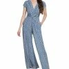 Vince Camuto Women's Printed Twist-Front Cap-Sleeve Jumpsuit