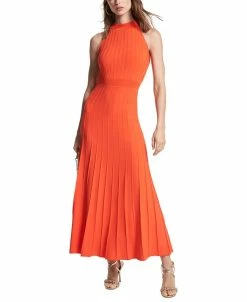 Michael Kors Women's Halter Ribbed Maxi Dress